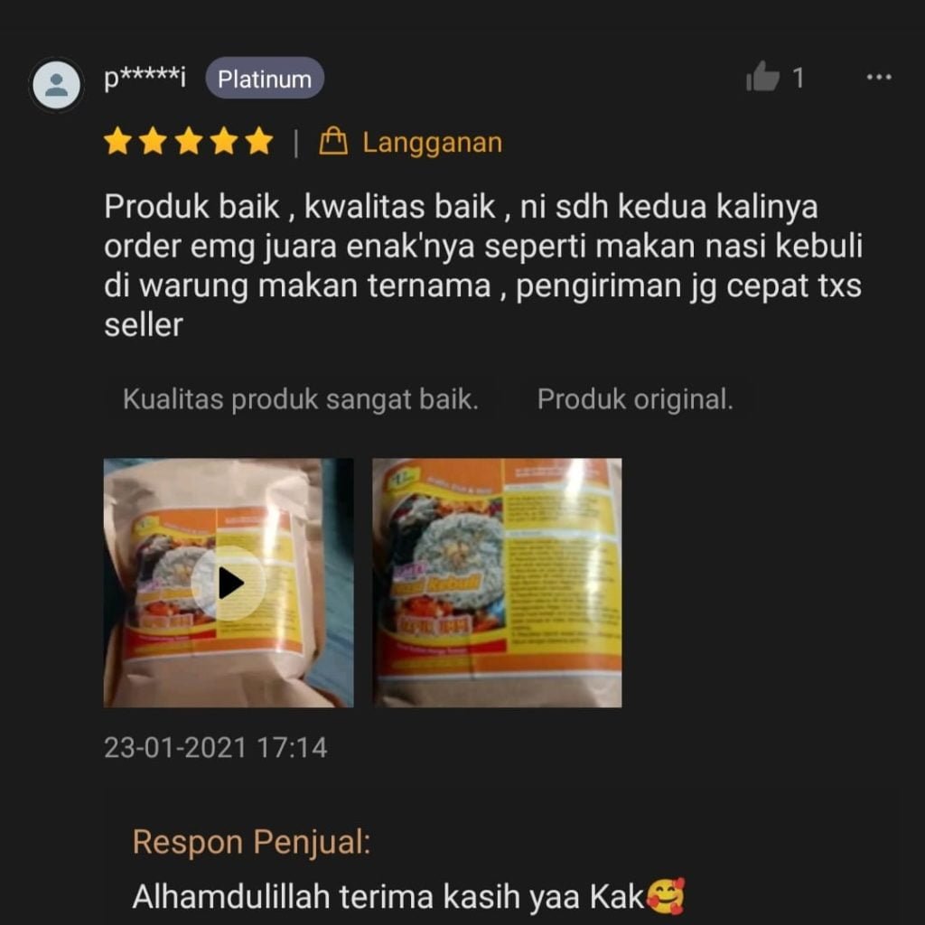 Bintang 5 di Shopee maasyaaAllah